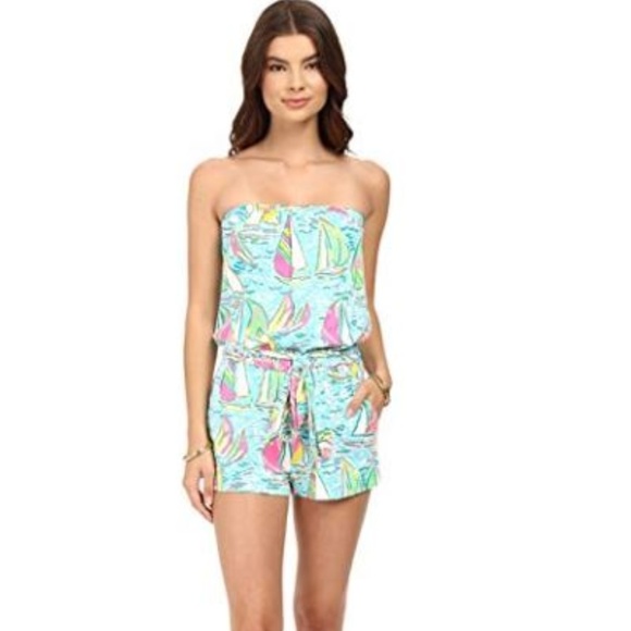 RARE You Gotta Regatta Ritz Strapless Romper - Picture 2 of 3